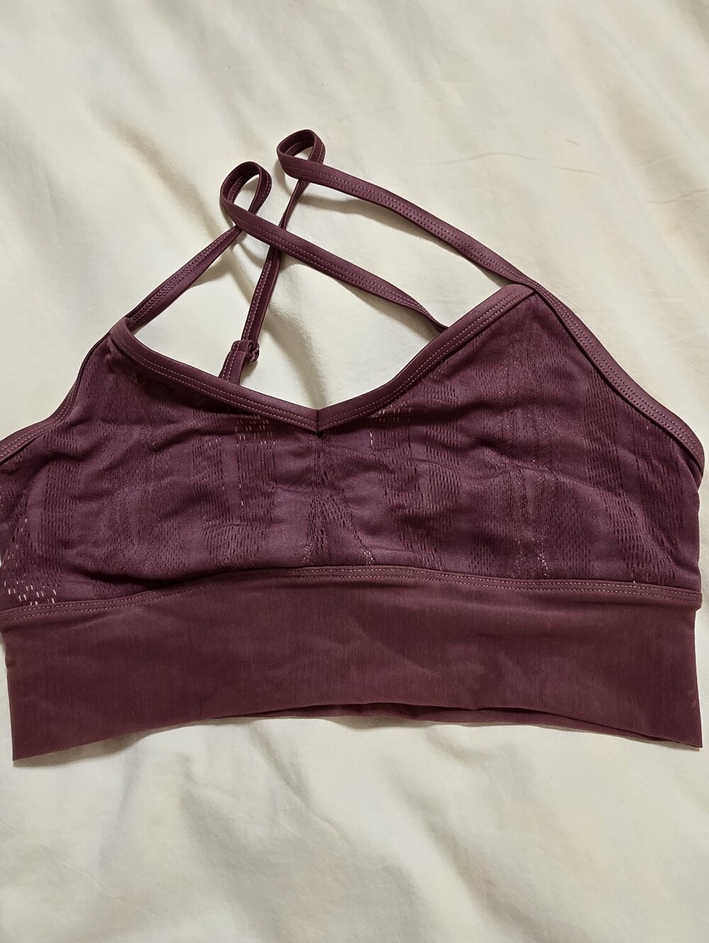 ALO Yoga Seamless Double-Strap Sports Bralette - Plum